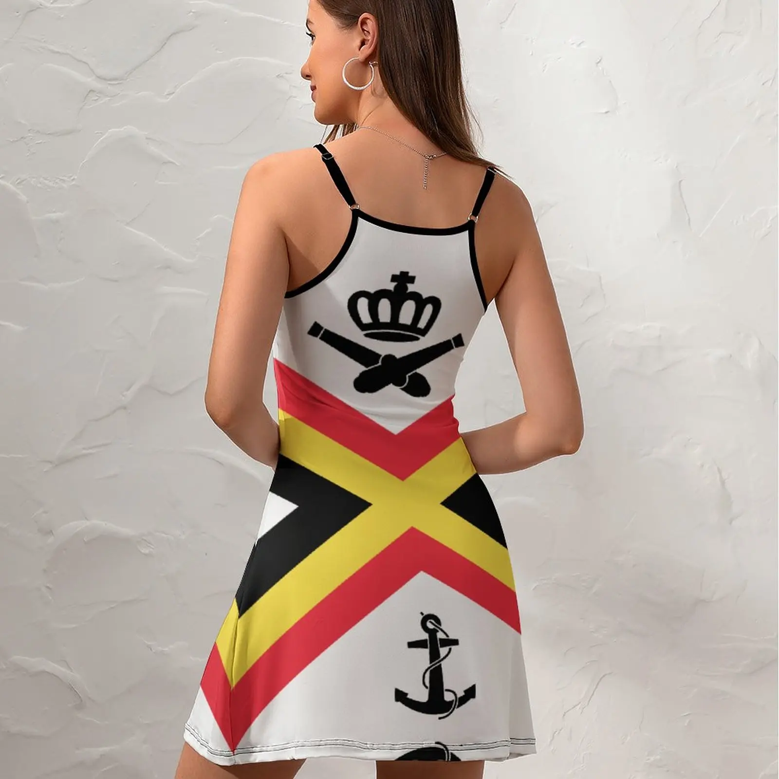 Exotic  Woman's Dress Suspender Dress Naval Ensign of Belgium  Women's Sling Dress Graphic Cocktails Humor Graphic