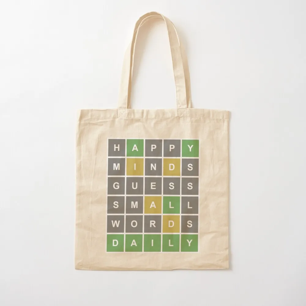

Happy Minds Guess Small Words Daily Wordle Game Tote Bag