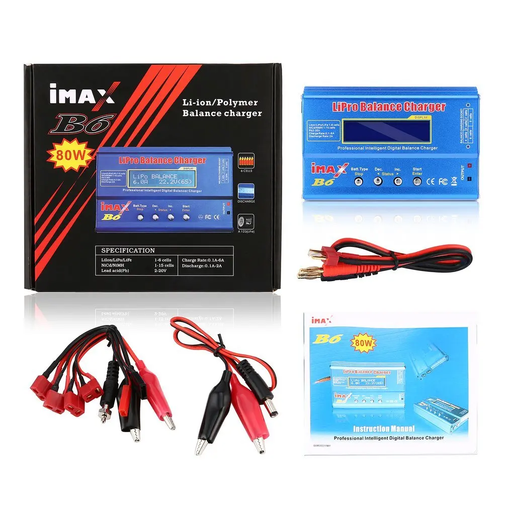 Высококачественный iMAX B6 Lipo NiMh Li-Ion Ni-Cd RC аккумулятор баланс Цифровое Зарядное устройство разрядник 80 Вт