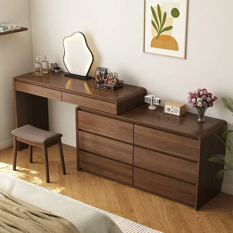 Modern Dressing Table Wood Shelf Vanity Table Corner Study Bedside Organizer Makeup Beauty Vestidores Lounge Suite Furniture