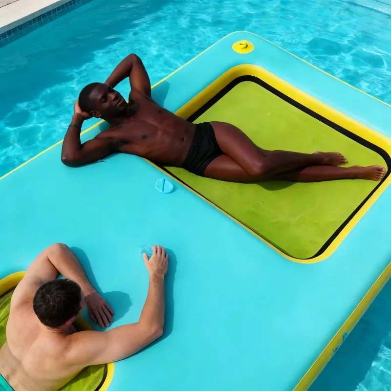 Factory Wholesale Inflatable Floating Row Luxury Fabric Pool Float Lounger Comfortable for Adult Outdoor Pool Sunbath Tanning