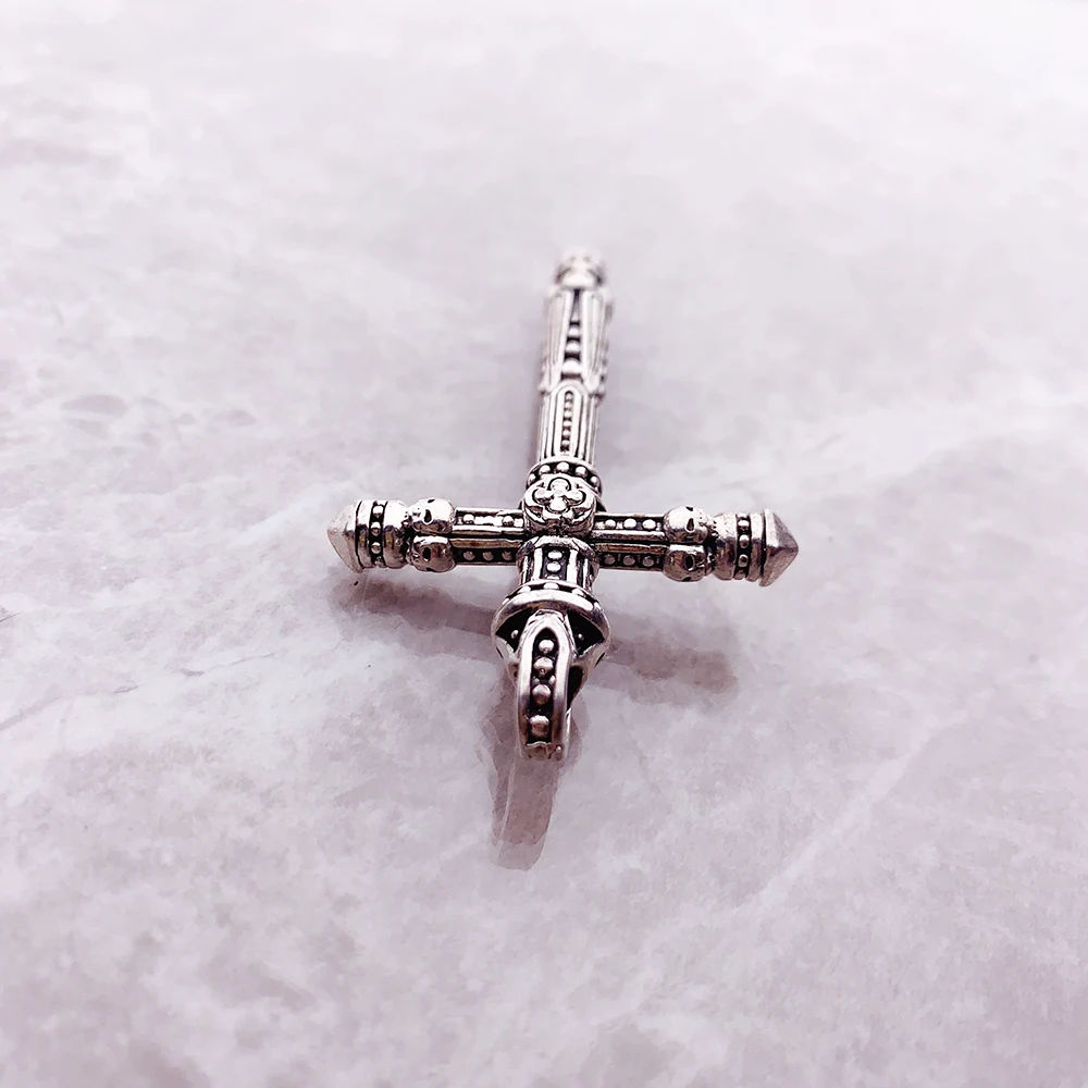 Pendant Cross Skull Brand New Fashion Jewelry Europe Accessories 925 Sterling Silver Vintage Gift For Women Men