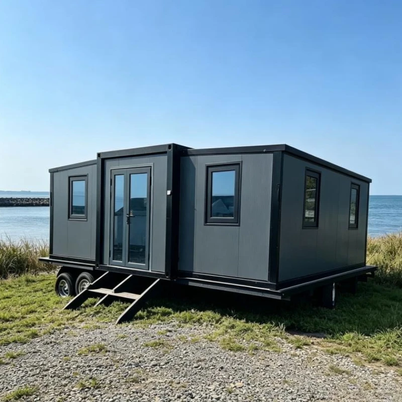 Rural Container House 20/30/40ft Detachable Prefab Cabin 2 Bed 1 Bath Kitchen Balcony for Holiday Resort Hotel Steel