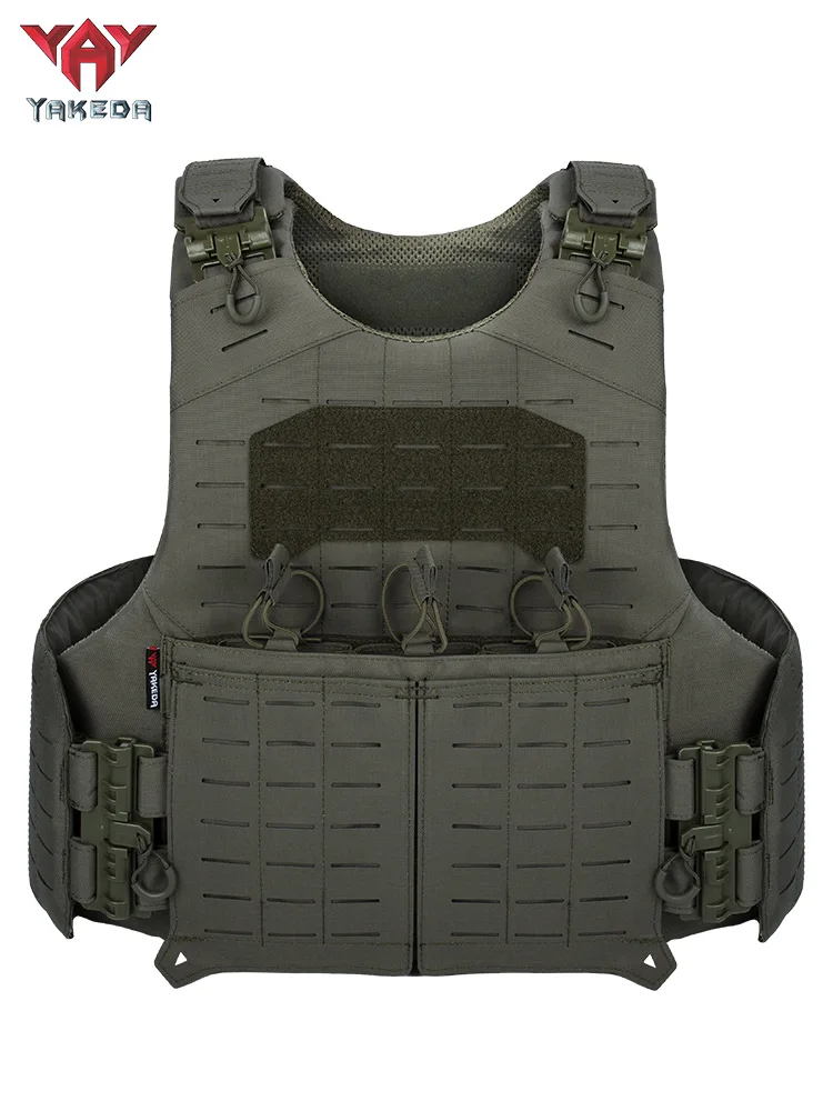 Kamizelka taktyczna YAKEDA Plate Carrier Quick Release Laser Cut PALS Polowanie Szkolenie MOLLE Multicam Kamuflaż