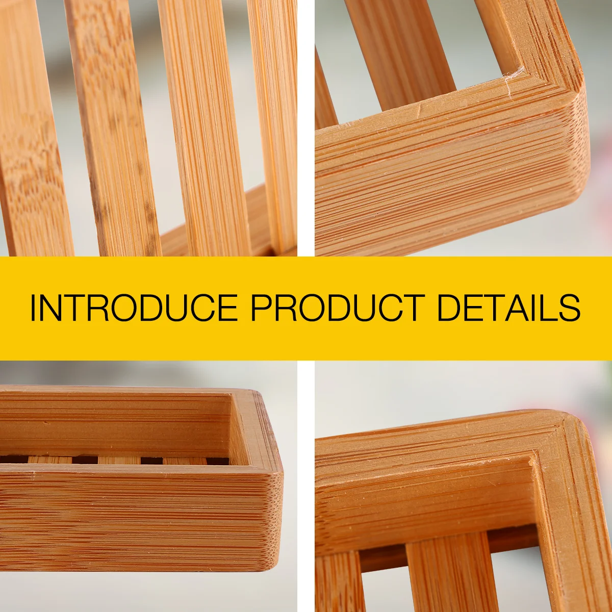 

1Pcs Bamboo Wood Soap Holder Premium Drain Design for Bathroom Sink Soap Drying Rack Storage Tray Container