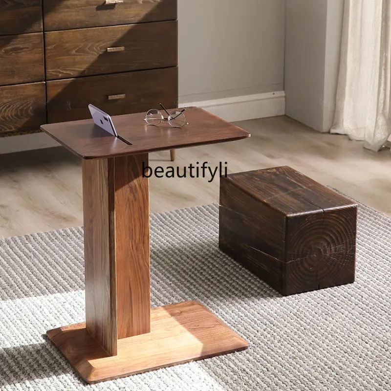 

yj Retro Modern Simple and Light Luxury Side Table Household Solid Wood Corner Table Side Table