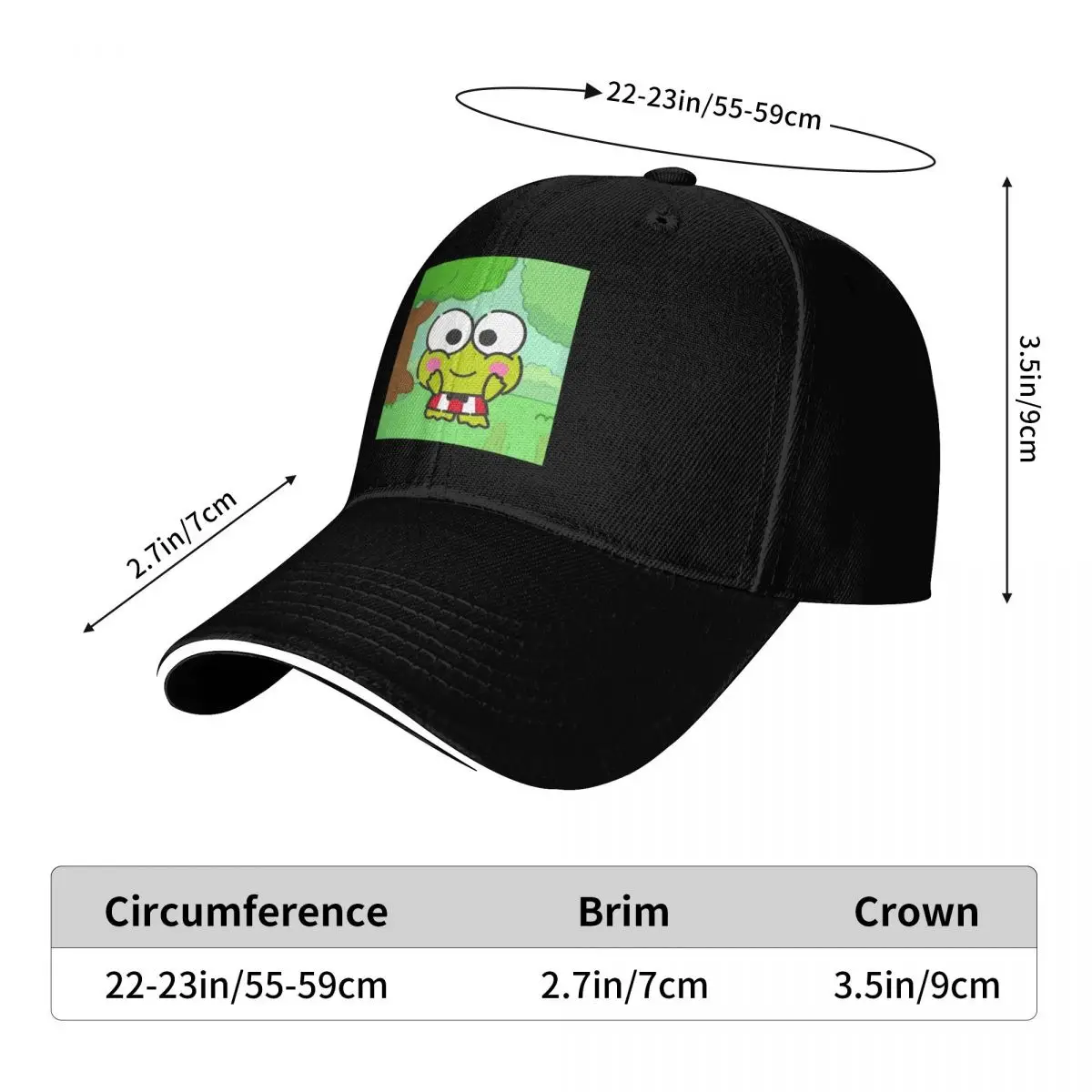 Kero Kero Keroppi Cap Fashion Casual Baseball Caps Adjustable Hat Hip Hop Summer Unisex Baseball Hats Customizable Polychromatic