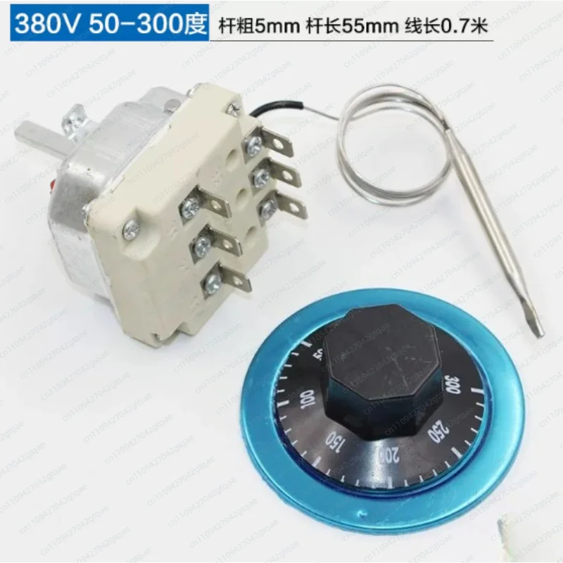 380V Thermostat Temperature Controller 30-110°C 50-300°C Knob Control Switch Three Phase Electric Heating Temperature Switch