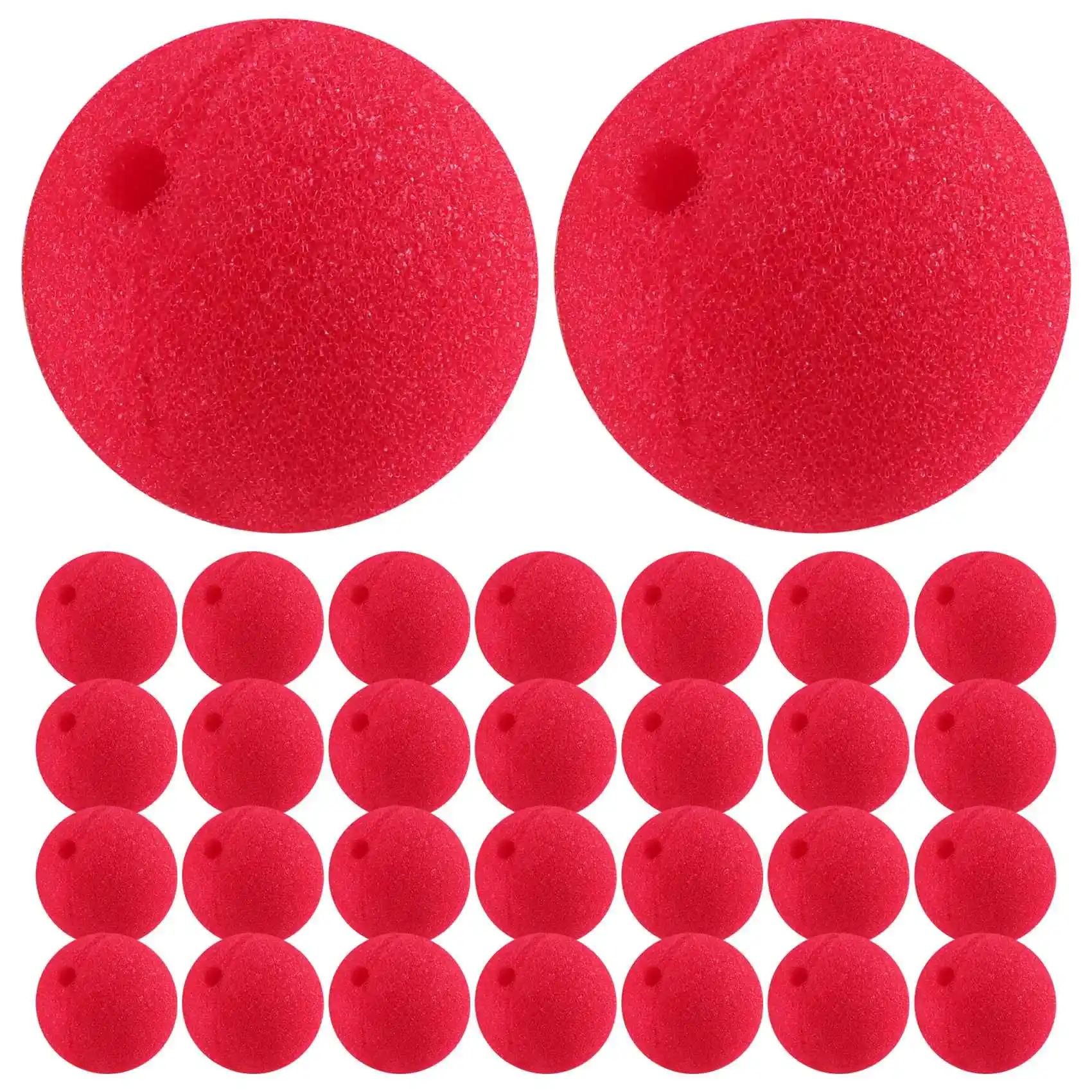 30PCS 2X2Inch Cosplay Noses Red Clown Nose for Halloween Costume Supplies Christamas