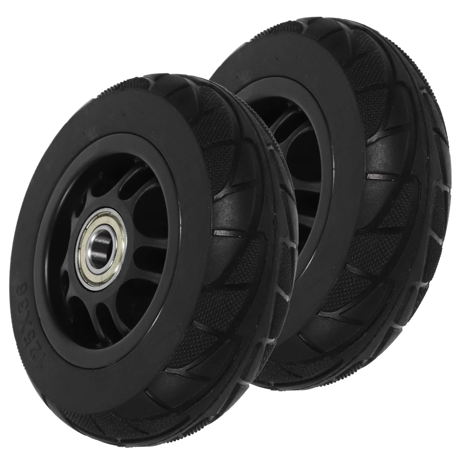 

2pcs 4 Inch 5 Inch Solid Rubber Caster Wheels Heavy Duty Silent Trolley Cart Replacement Furniture Casters Small Wheel Easy
