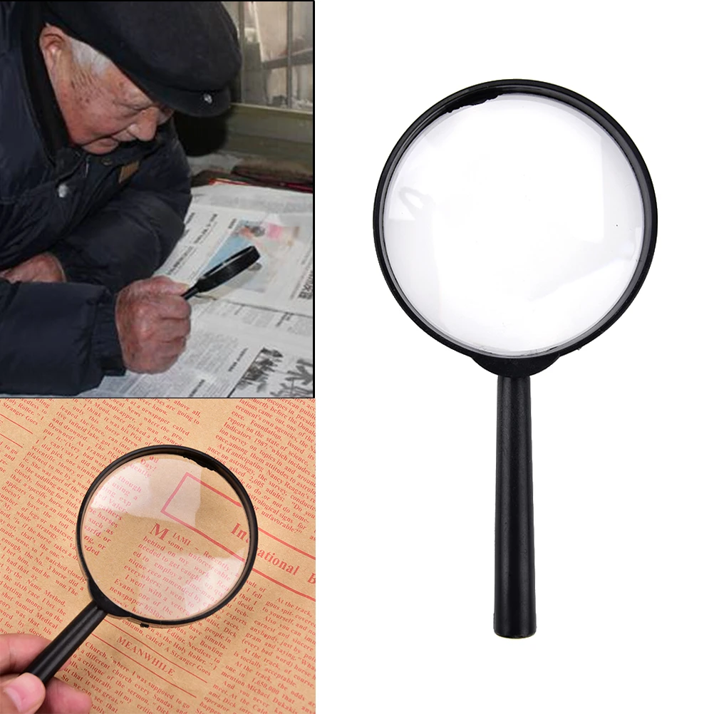 1Pcs Magnifier 60mm Handheld 5X Magnifying Glass Handheld Low Vision Reading Retro Fashion Loupe Loop Reading Tool