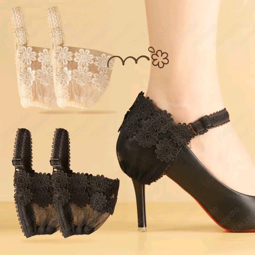 1Pair Sexy Lace Shoe Straps for Holding Loose High Heels Adjustable Shoe Laces for Woman Anti Drop Heel Laces for Wedding Party
