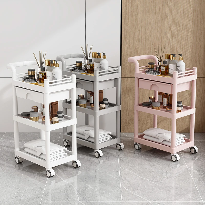 Beauty Hairdressing Multifunction Salon Trolley Cosmetic Lash Salon Trolley Storage Carrito Auxiliar Beauty Furniture HYST