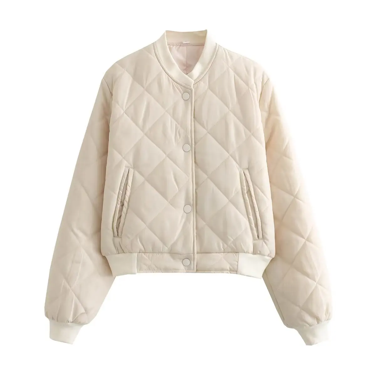 

Women's Fashion Bomber Jacket Vintage Long Sleeve Streetwear Casual New Jackets Y2K 2025 Autumn Winter Cotton Padded Parka Coat