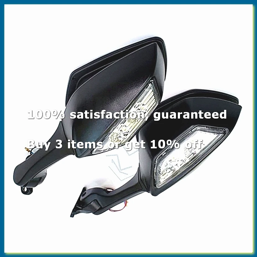 Motorcycle Rearview Rear View Side Mirrors with LED Turn Signal Light for -10R ZX10R 10R 2011 - 2014