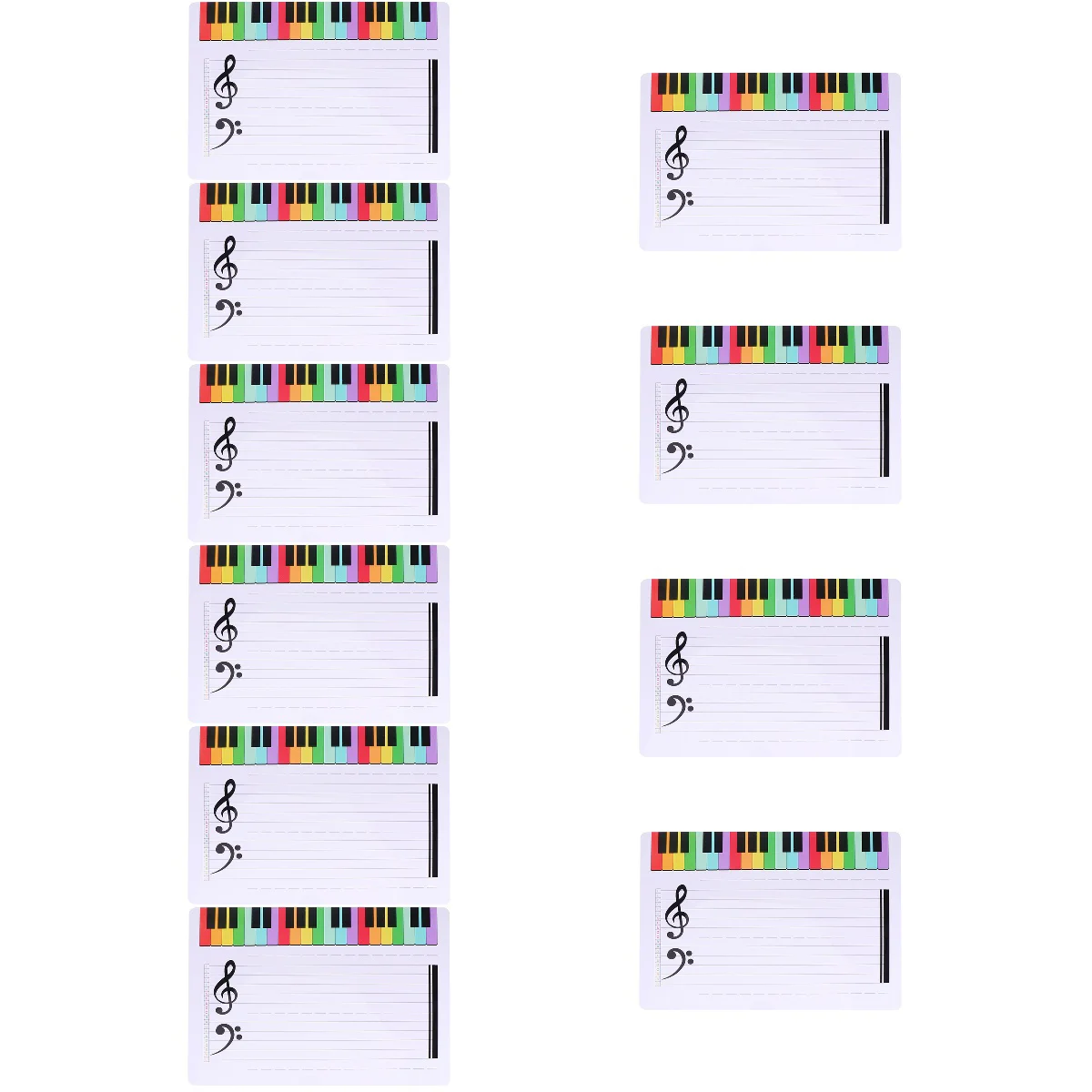 

10 Pack Exercise Board Erasable Note Whiteboard Key Musical Stave Writable Staff Portable Card Piano Cards