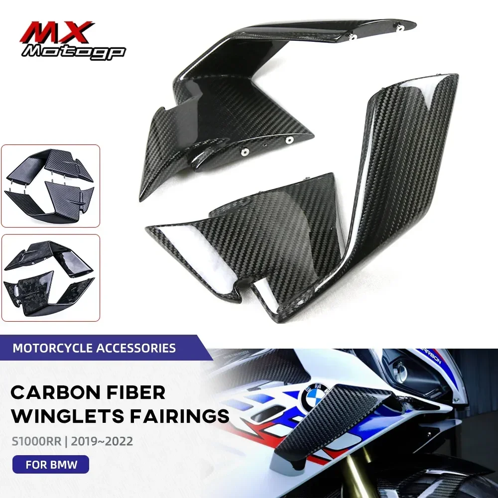 

For BMW S1000RR 2019-2022 S1000 RR Carbon Fiber Side Fixed Winglets Fairing Kits Motorcycle Parts Aerodynamic Wing Kit Spoilers