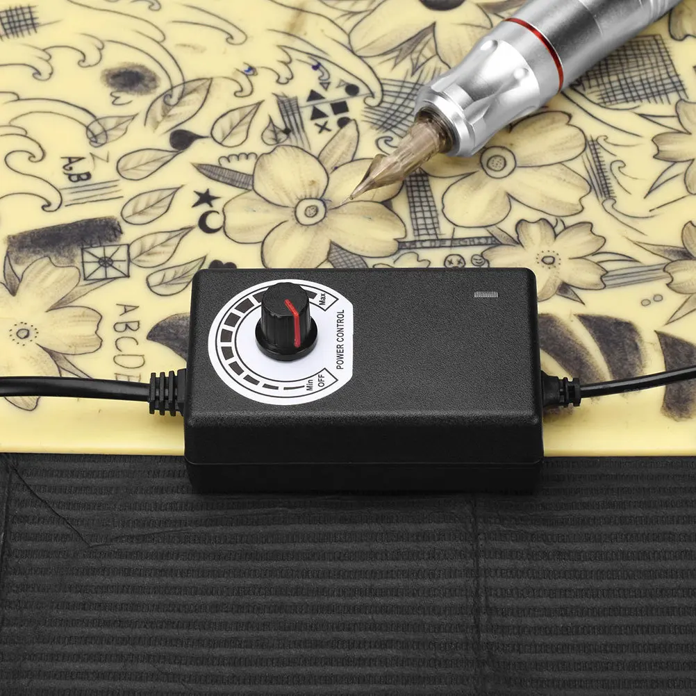 صندوق إمداد طاقة الوشم قابل للتعديل منظم جهد ثابت لمعدات الوشم مصدر طاقة محمول للفنانين والمتعلمين