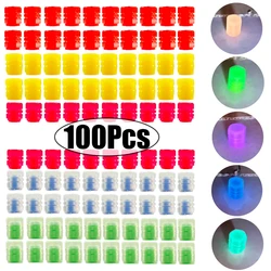 100Pcs Car Motorcycle Luminous Tire Valve Caps Glowing Valve Cover Car Tire Wheel Hub Styling Tool Auto Accessories 5 Colors