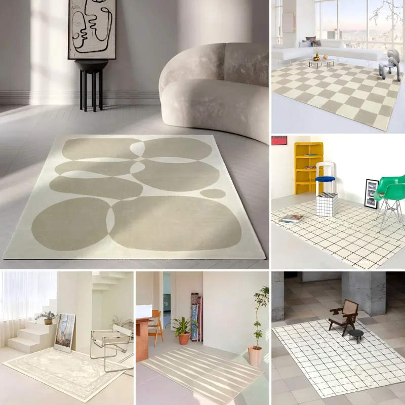 

Plaid Striped Printed Carpet Non Slip Floor Mat for Home Hotel Bedroom Decor Washable Sofa Coffee Table Area Rug Kitchen Doormat