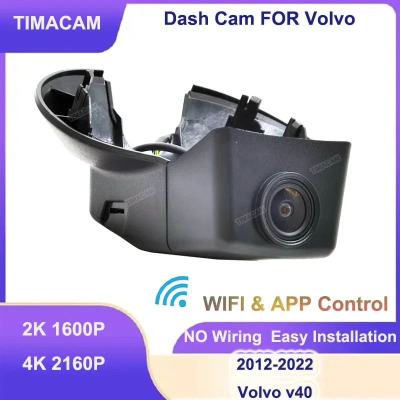 TIMACAM 2K 4K 2160P Wifi Car DVR Dash Cam Front and Rear Camera For Volvo v40 2012 2013 2014 2015 2016 2017 2018 2019 2020 2021