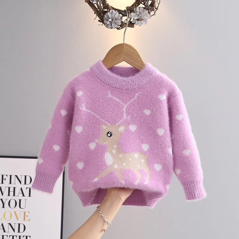 سترة محبوكة للفتيات لخريف وشتاء 2025 بلوزات بأكمام طويلة ورقبة مستديرة بلوفر مريح موضة جديدة ملابس أطفال #4