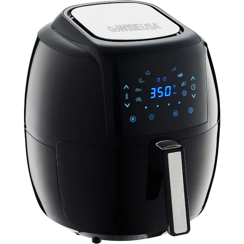 

GoWISE USA 1700-Watt 5.8-QT 8-in-1 Digital Air Fryer with Recipe Book, Black