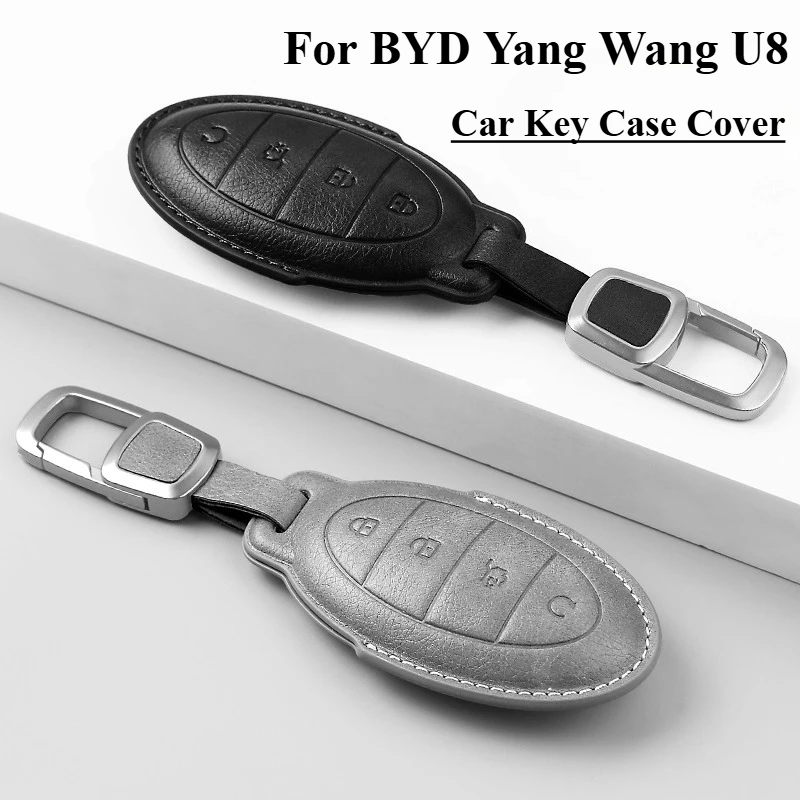 

Leather Car Key Fob Cover For BYD Yangwang U8 Car Smart Key Cover Case Bag Protector Shell Fob