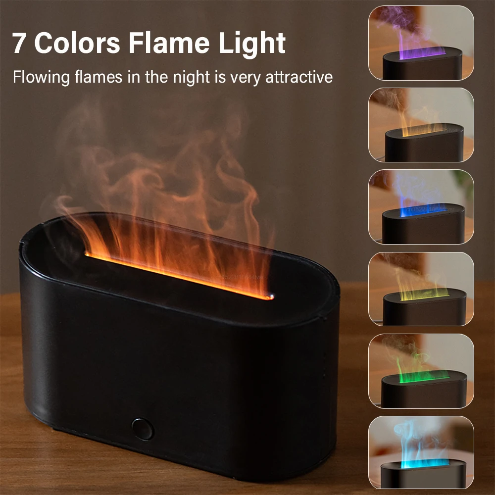 Flame Humidifier Essential Oil Diffuser Fire Air Humidifier Aromatherapy Fragrance Diffuser for Home Room Flame Aroma Diffuser