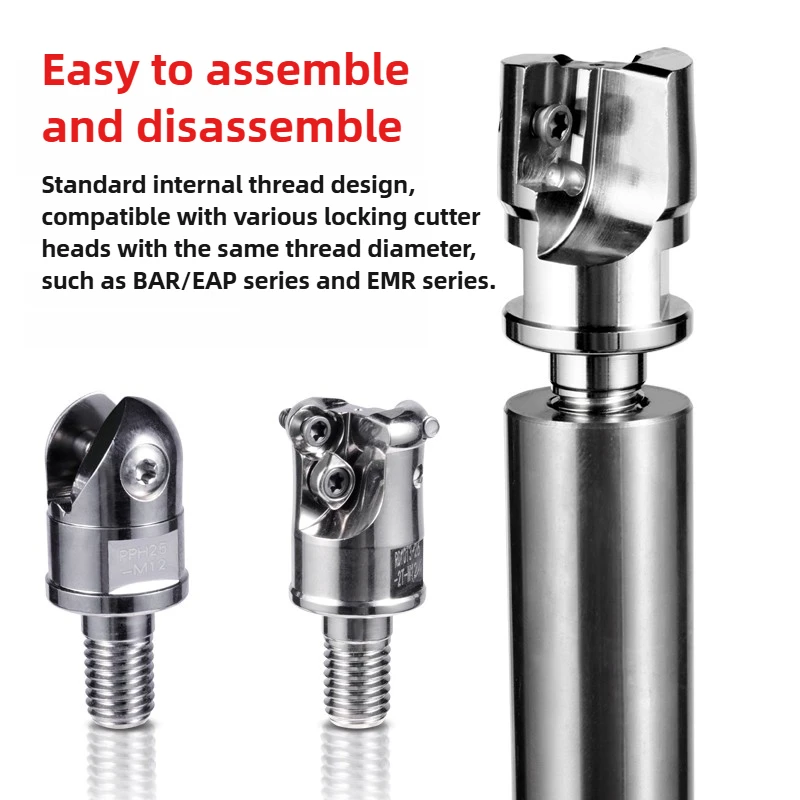 KT CNC Tungsten steel anti-vibration tool holder Thread head lock-tooth tool holder high-precision hard alloy tool holder 8-32mm