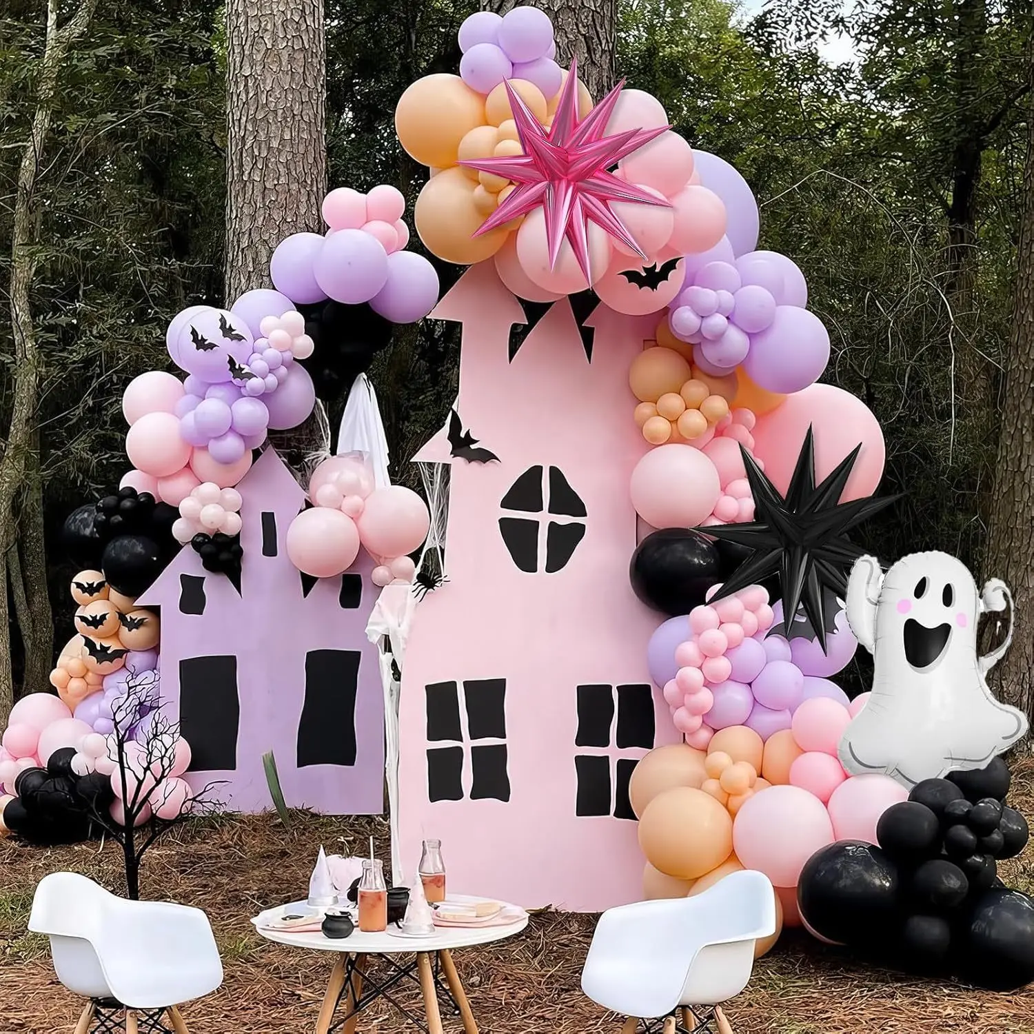 112pcs Macaroon Pastel Balloon Arch Kit Garland for Halloween Party Christmas,Halloween,New Year's day, graBirthday Party Shower