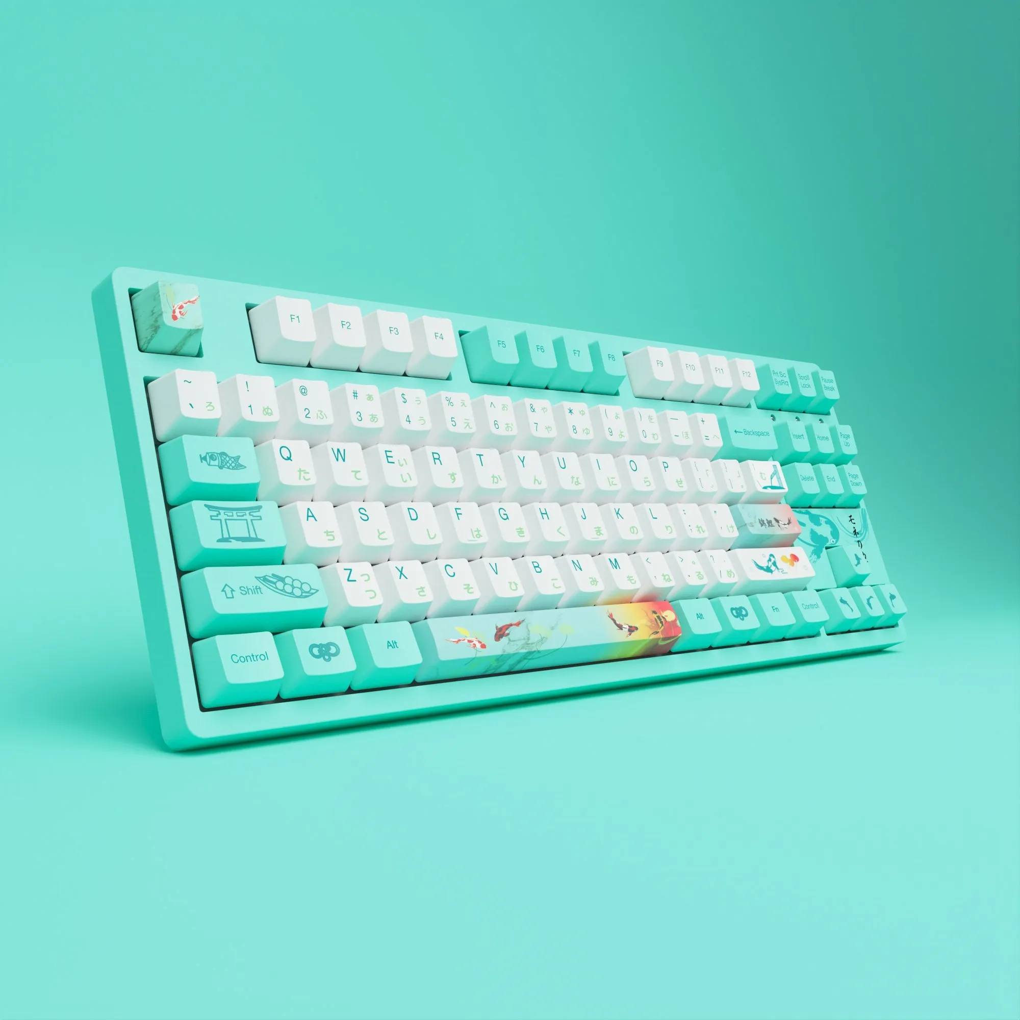 Teclado mecânico do jogo da lagoa de akko 3087 v2 monet prendido tkl 87-chave com corante do perfil pbt do oem-sublimação keycap n-chave rollover