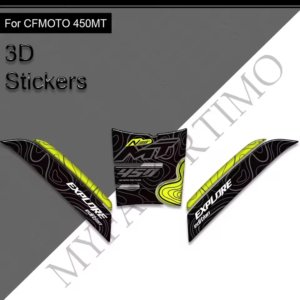 Adventure motorcycle waterproof protective tank pad, handlebar guard, 3D epoxy resin sticker, 23-25, suitable for CFMOTO 450MT