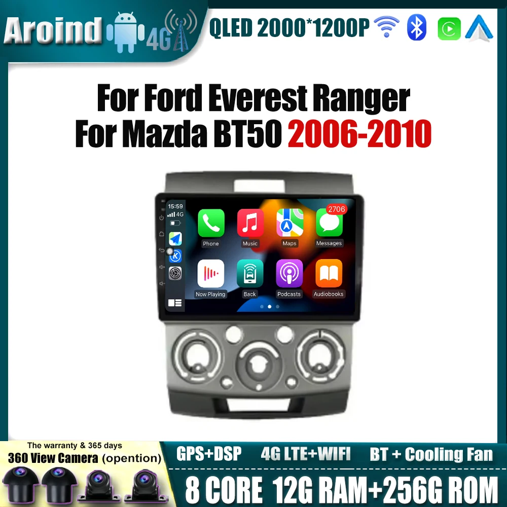 

Android 14 Car Radio For Ford Everest Ranger For Mazda BT50 2006-2010 Multimedia Player Navigation GPS Car Accessory 4G Lte WIFI