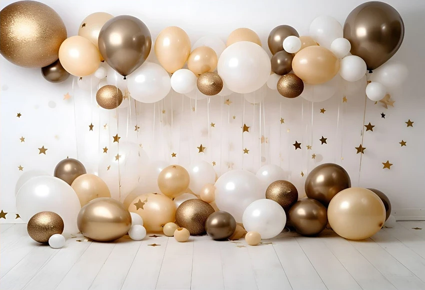 Mehofond Photography Background Gold Glitter Balloons Stars Kids Birthday Party Cake Samsh Portrait Decor Backdrop Photo Studio