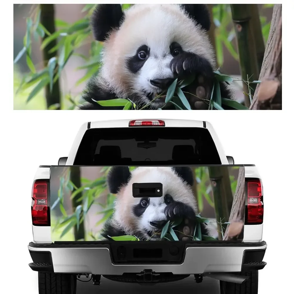 

Pandas Eat Bamboo and Play Car Tail Trunk Protect Vinly Decal Auto Accessories Hood Decoration Sticker for Off-road Pickup