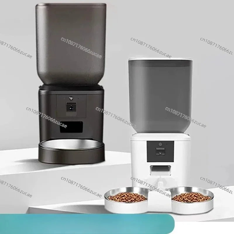 Custom Large Capacity 8L Smart Automatic Dog Cat Feeder 5G Wifi Tuya App Mobile Control Pet Bowls Feeder with Double Bowls