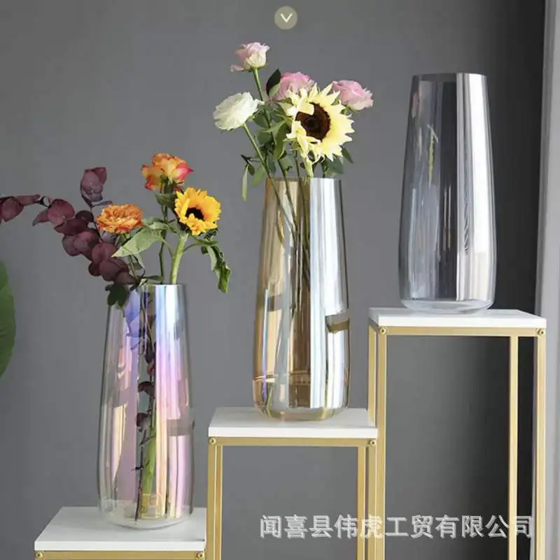 

Glass Vase Transparent Flower Arrangement Flower Bamboo Water Bamboo Drunk Horse High Style Hotel Lobby B & B