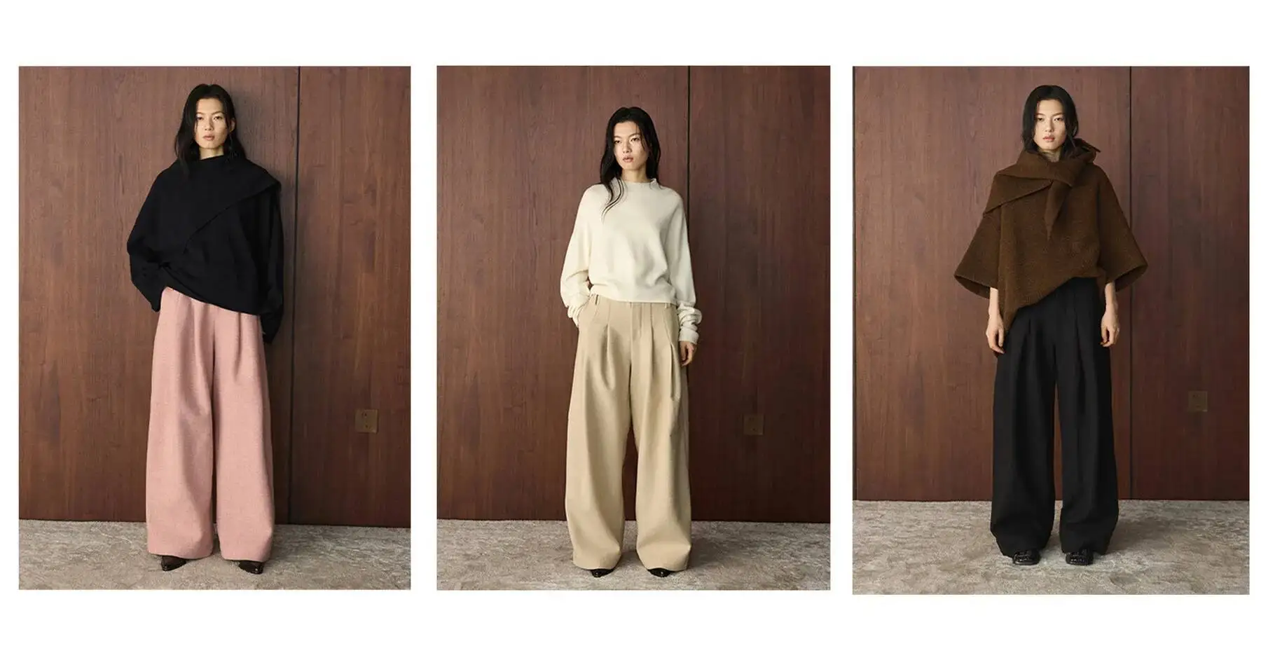 LANMREM 2025 Winter Nieuwe Koreaanse Mode Wollen Geplooide Wollen Broek Losse Afslanken Warme Lange Broek Voor Vrouwen