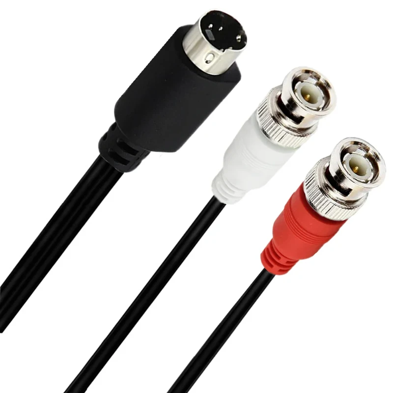 Cable de vigilancia s-video de 4 pines macho 'y', s-video 4p Mini 4p a 2 Bnc macho a macho, adaptador de línea de conector Mini Din 4p