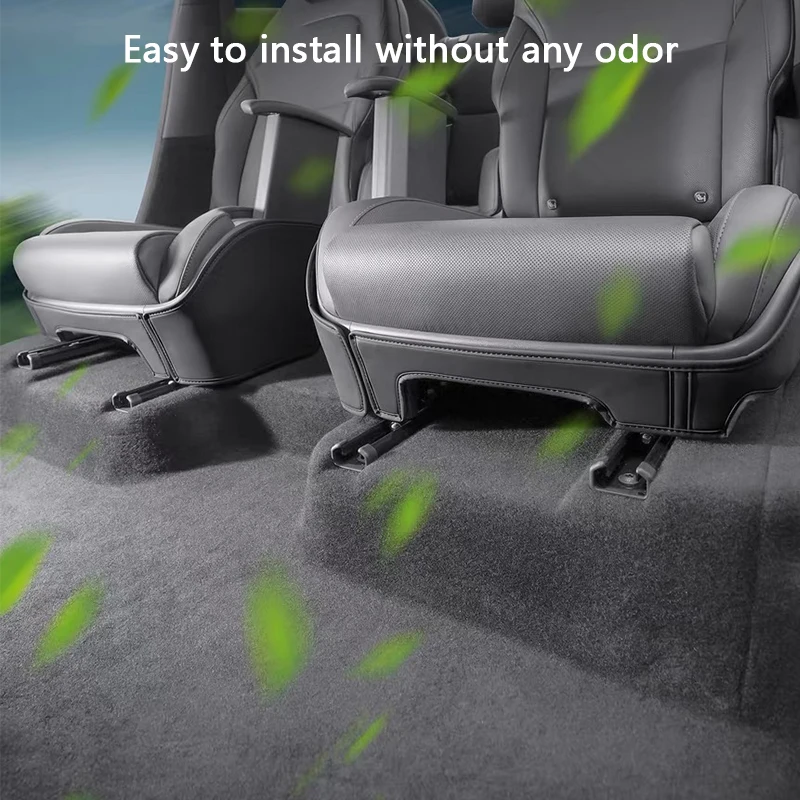 Für Tesla Model YL 6-Sitzer Zweite Reihe Sitz-Seitenschutz Anti-Kick-Pad Leder-Sitzkantenschutz Kratzfester Überzug Auto-Zubehör – Detail 7