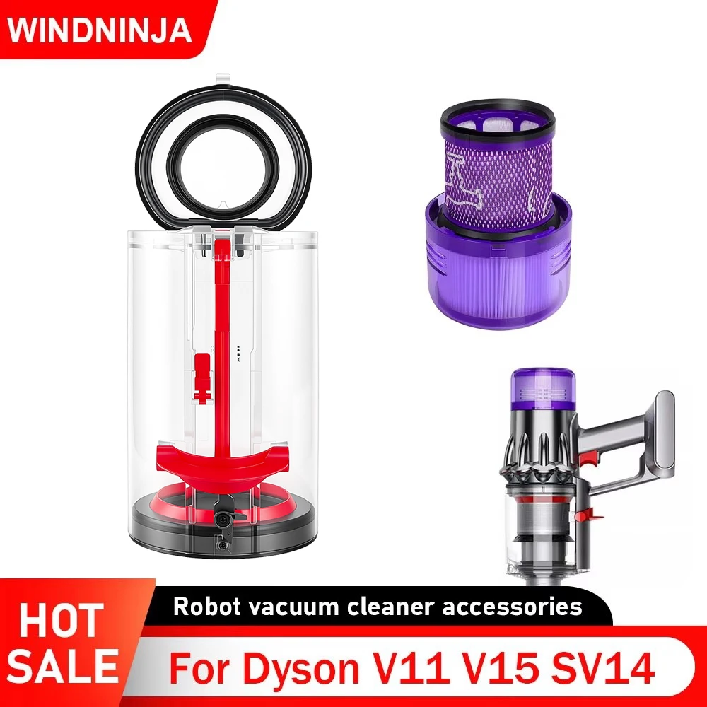Verbesserter Kanisterersatz für Dyson V11 V15 SV14 Staubsaugerzubehör Staubbehälter mit HEPA-Filter Ersatzteil Staubeimer