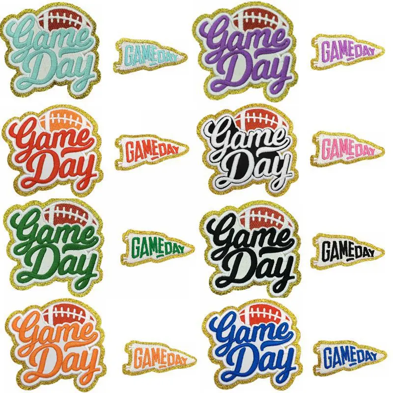 Game Day Emblem Clothing Accessories Badge Sticker Embroidered Embroidery Sticker Iron-on Patches