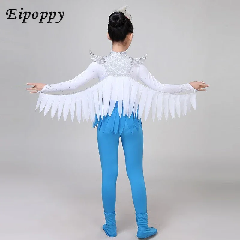 Xiaohe أجنحة جنح أنيقة للأطفال ، زي أداء الرقص ، شكل أجنحة الطيور ، ارتداء قطعة واحدة الأداء