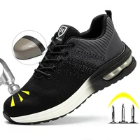 Zapatos de trabajo protectores antigolpes para hombre y mujer, zapatos indestructibles antipinchazos, zapatos de trabajo con cojín de aire, zapatos de seguridad con punta de acero para hombre