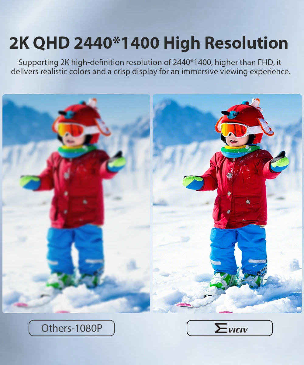 EVICIV 2K Laptop Screen Extender 14" QHD 1440P Portable Triple Monitor with 180° Automatic Rotation for Wins Mac Dex Chrome Work