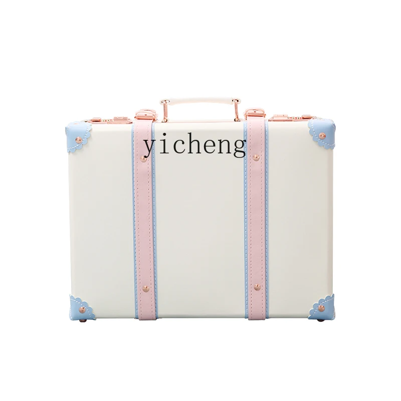 

YY Portable Cosmetic Case Short Trip Mini Boarding Suitcase Cute Password Cosmetic Bag