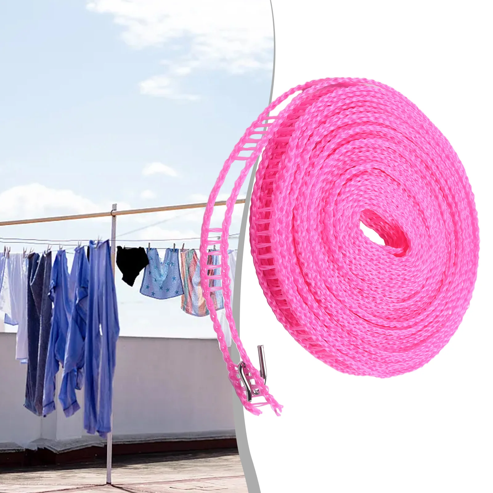 800cm Portable Anti-Skid Windproof Clothesline Fence-Type Clothesline Drying Quilt Rope Clothesline Outdoor Travel Clothesline