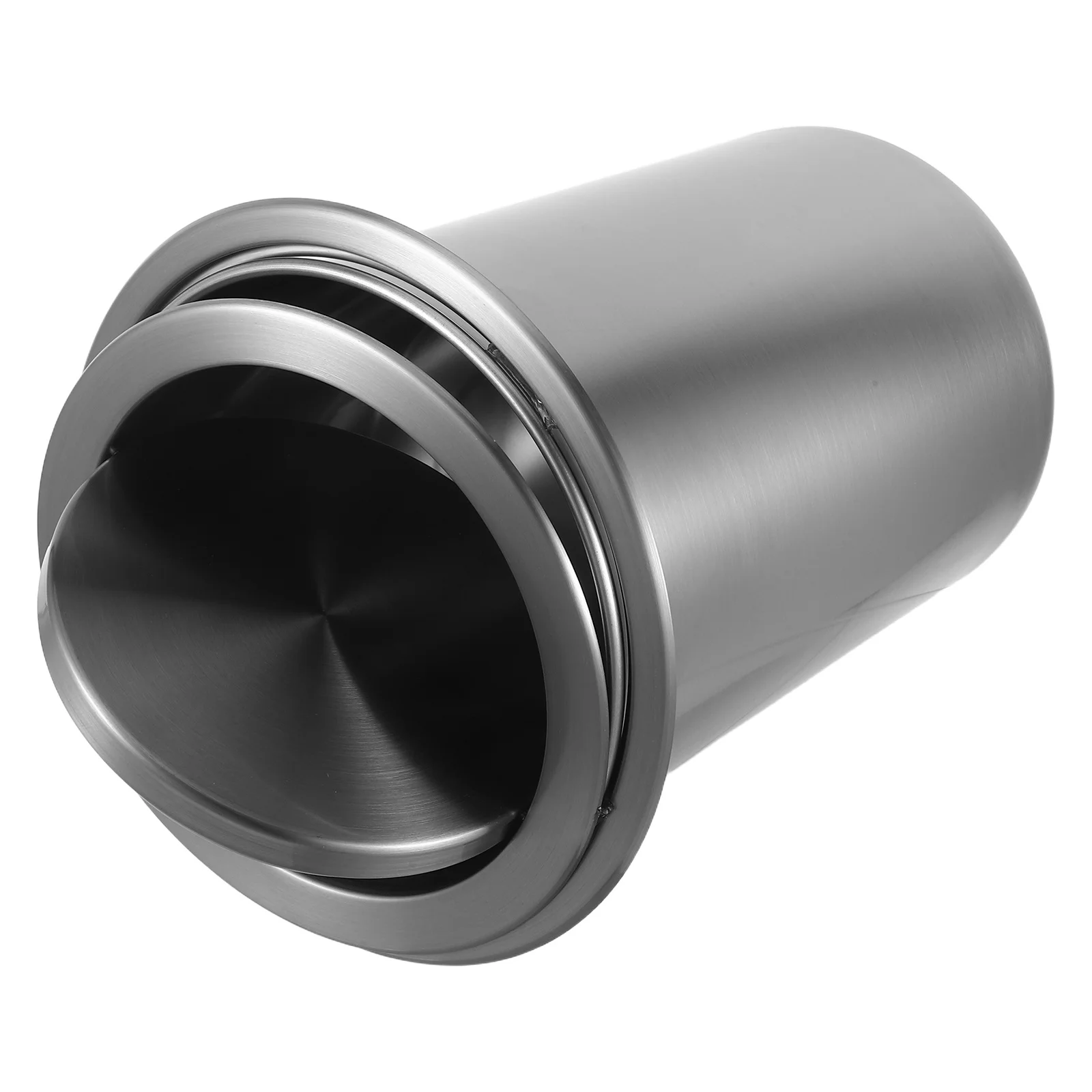 

1 Set Stainless Steel Countertop Trash Can Embedded Swing Lid Drop-In Garbage Chute For Kitchen Bathroom Restaurant Countertop