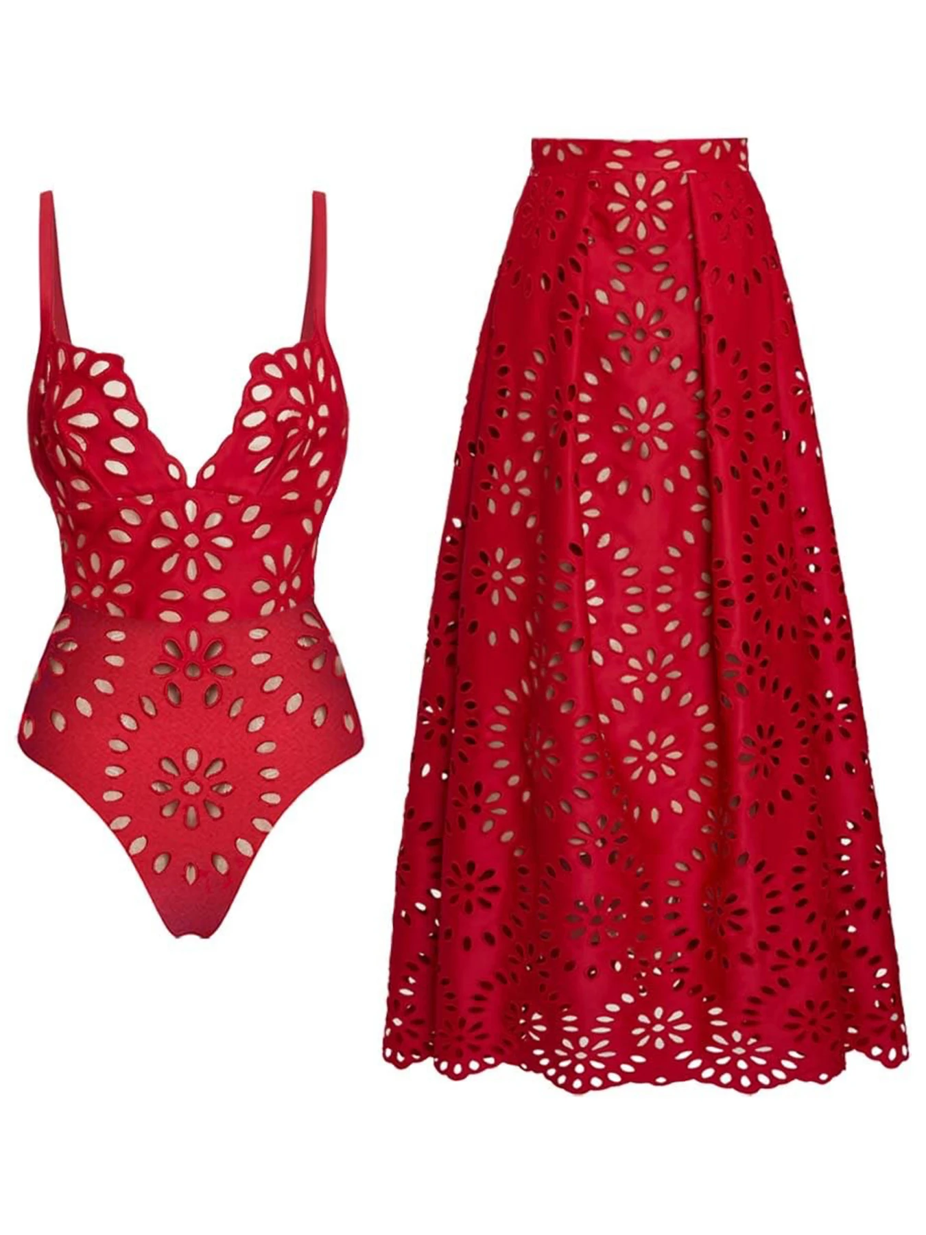2025 New Sexy V-Neck One Piece Swimsuit For Women Cut Flower Hollow Out Swimwear And Beach Dress Female Bathing Suit Beachwear